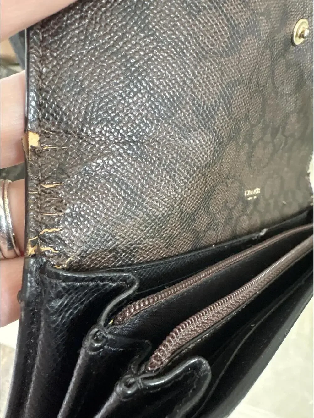 Coach Black Leather Continental Wallet Purse Ladies Vintage